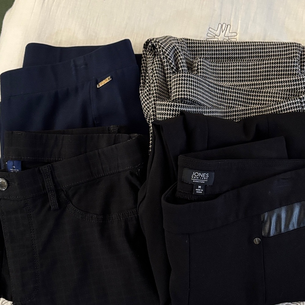Mixed Women's Pants Bundle in Black, Navy & Houndstooth
